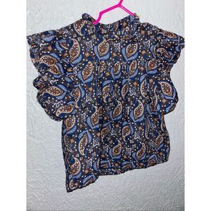 Janie and Jack Paisley Ruffle Sleeve Top